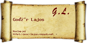 Goór Lajos névjegykártya