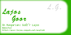 lajos goor business card